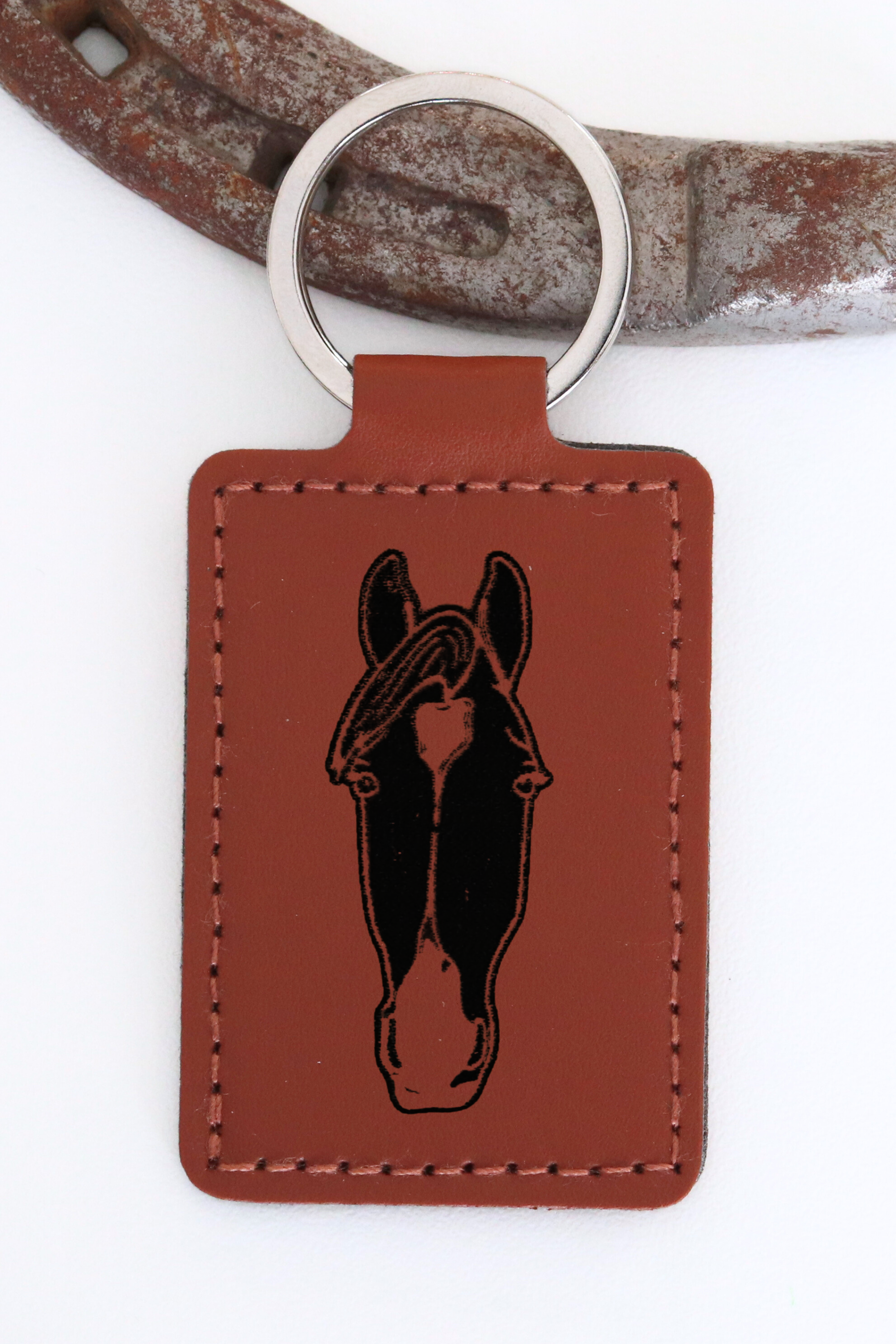 Personalized Square Leather Keychain - Blanket Tag - Canter Craft