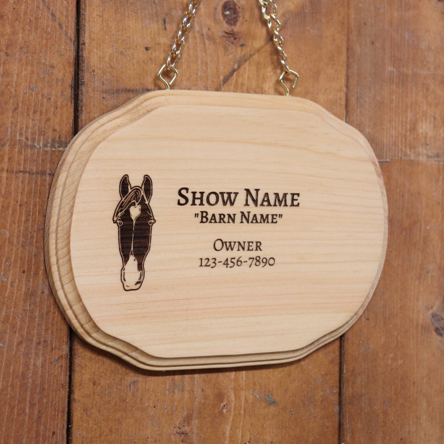 Wooden Stall Plate - Classic