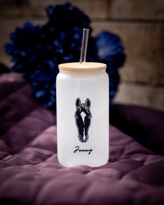 Custom Pet Portrait Glass Bottle - Canter Craft